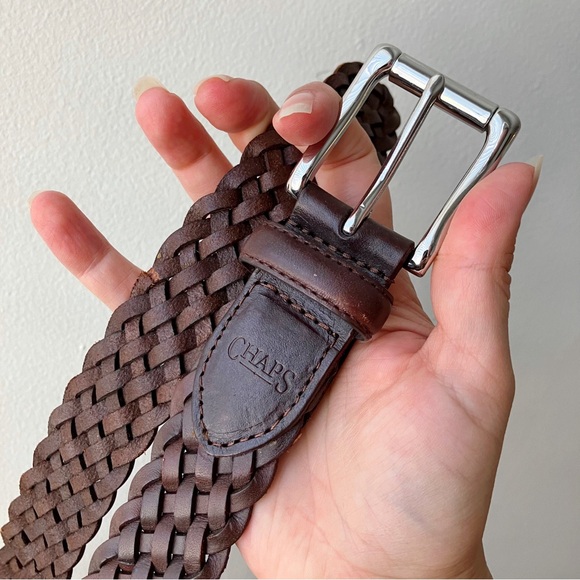 Chaps • Men's Braided Leather Belt in Brown - Picture 4 of 6